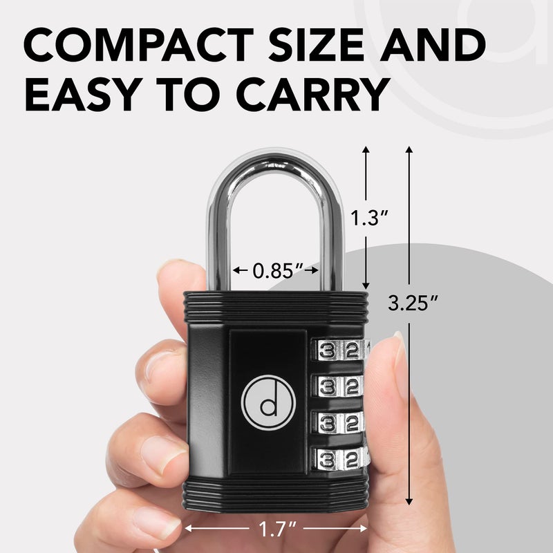 desired tools Padlock Combination Lock 4 Digit (2 Pack) - for Gym Lock, School Locker Lock, Outdoor Fence, and Storage, Combo Lock - Locks for Lockers - Weatherproof Metal - Keyless, Easy to Set, Resettable - Black - Image 5
